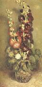 Vincent Van Gogh Vase wtih Hollyhocks (nn04) oil painting reproduction